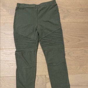 girls army green leggings